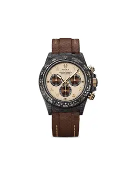 DiW Daytona Desert Eagle 40mm Watch (Art. 17823456) Beige/Brown Carbon Fibre Dial with Leather, Automatic Movement