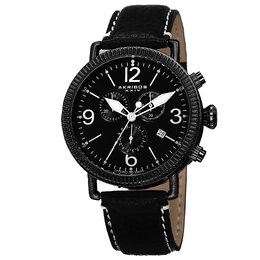 Akribos XXIV Mens Watch Black Dial Ion-Plated AK753BK - 42mm Diameter