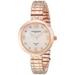 Akribos XXIV Impeccable Mother of Pearl Rose Gold-tone Ladies Watch AK765RG