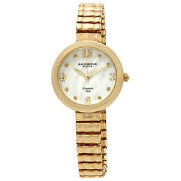 Akribos XXIV Mother of Pearl Dial Yellow Gold-tone Ladies Watch AK765YG