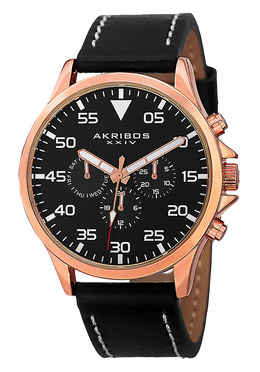 Akribos XXIV Black Dial Multi-function Mens Watch ak773rgb