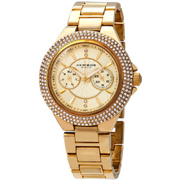 Akribos XXIV Gold Tone Dial Multi-function Ladies Watch - Model AK789YG