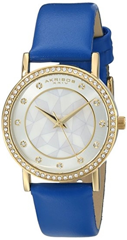 Akribos XXIV Geo-Pattern Mother of Pearl Dial Ladies Watch ak791bu