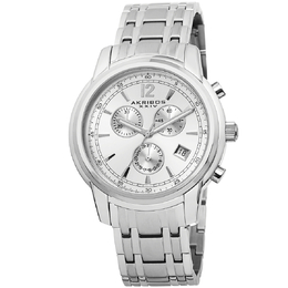 Akribos XXIV Chronograph Silver Dial Mens Watch, Article No. AK692SSW