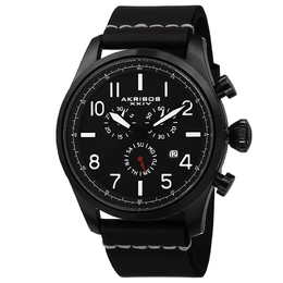 Akribos XXIV Chronograph Black Dial Ion-Plated Mens Watch ak705bk