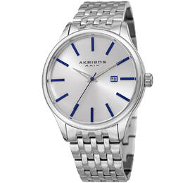 Akribos XXIV P50164 Men's Watch - Silver Dial Quartz Analog