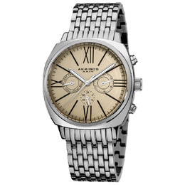 Akribos XXIV Mens Stainless Steel Cream Dial Watch AK636SSW