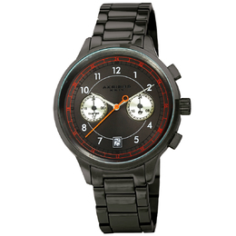 Akribos XXIV Mens Grey Dial Quartz Watch with Composite Metal Case and Stainless Bracelet AK1071GN