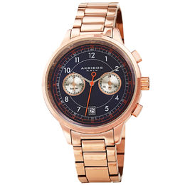 Akribos XXIV Chronograph Blue Dial Mens Watch AK1071RGBU