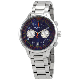 AK1071SSBU Akribos XXIV Mens Watch Blue Dial Analog Quartz Stainless Steel Bracelet