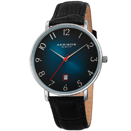 Akribos XXIV Mens Quartz Analog Watch Blue Dial - ak1077tq