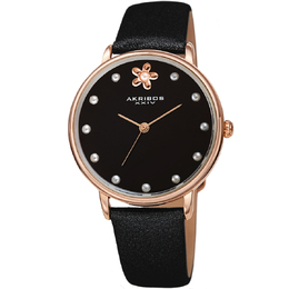 Akribos XXIV Quartz Black Dial Ladies Watch AK1084BK