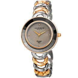 Akribos XXIV Quartz Diamond Silver Dial Ladies Watch AK1088TTG
