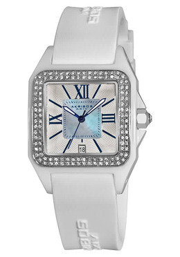 Akribos XXIV Mother of Pearl Dial White Ceramic Ladies Watch AK546WT