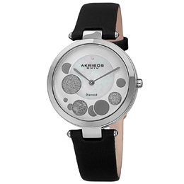 Akribos XXIV Quartz Diamond White Dial Ladies Watch AK1069SSBK
