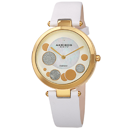 Akribos XXIV Ladies Quartz Watch - Diamond White Dial, AK1069WT