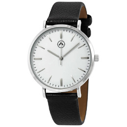 Alba by Akribight XXIV White Dial Leather Mens Watch 1033SS