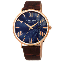 Akribos XXIV Waves Blue Dial Mens Watch AK1041RGBU