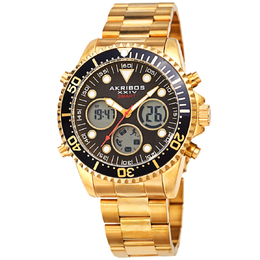 Akribos XXIV Quartz Black Dial Mens Watch ak1094ygbk