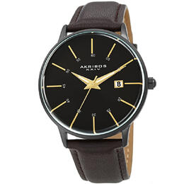 Akribos XXIV Mens Quartz Watch, Black Dial Composite Metal Case with Multi-Color Strap - Model: ak1104bk-s