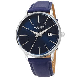 Akribos XXIV Mens Quartz Watch - Model AK1104BU-S Blue Dial