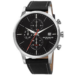 Akribos XXIV Mens Quartz Watch with Black Dial AK1105SSB-S