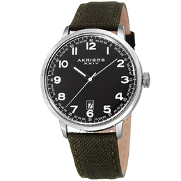 Akribos XXIV Mens Quartz Watch Black Dial - AK1025SSBK