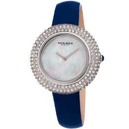 Akribos XXIV AK1049BU Ladies Watch, Quartz Crystal White Dial