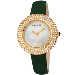 Akribos XXIV Quartz Crystal White Dial Ladies Watch AK1049GN