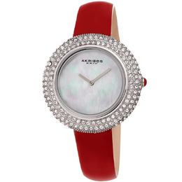 AK1049RD Akribos XXIV Quartz Crystal White Dial Ladies Watch