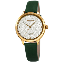 Akribos XXIV Ladies Watch - Model AK1051GN, Silver Dial with Diamonds