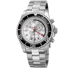 Akribos XXIV Silver and White Dial GMT Stainless Steel Mens Watch AK955SS