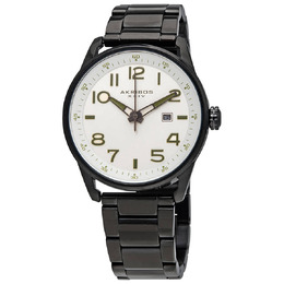 Akribos XXIV Silver Dial Black Ion-plated Mens Watch ak956ss