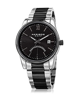 Akribos XXIV Mens Watch AK962TTB Two-tone Black Dial with Alloy Case and Bracelet