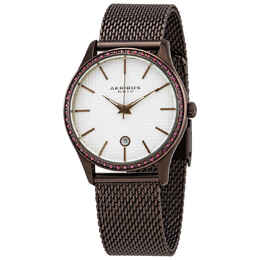 Akribos XXIV AK967BR Pink Dial Brown Ion Plated Ladies Watch