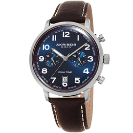 Akribos XXIV Quartz Blue Dial Mens Watch AK1023SSBU