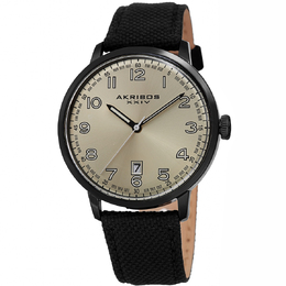 Akribos XXIV Mens Quartz Silver Dial Watch with Model Number AK1025BK