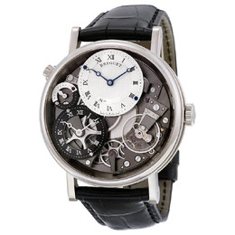 Breguet Tradition 18kt White Gold GMT Manual Silver Skeleton Dial Mens Watch 7067bb/g1/9w6
