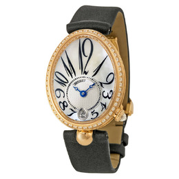Breguet Reine de Naples Mother of Pearl Dial 18kt Rose Gold Black Ladies Diamond Watch 8918BR58864D00D 8918br/58/864.d00d