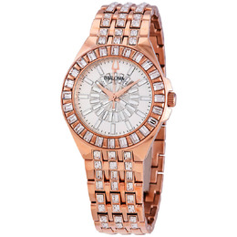 Bulova Phantom Rose Gold-tone Baguette Swarovski Crystal Ladies Watch 98l268