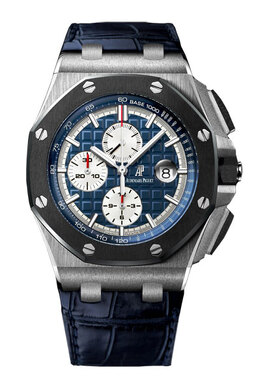 Audemars Piguet Royal Oak Offshore Chronograph Blue Dial Leather Mens Watch 26401po.00.a018cr.01