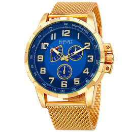 August Steiner AS8202YGBU Quartz Blue Dial Mens Watch