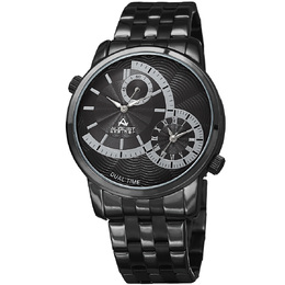 August Steiner AS8210BK Mens Quartz Watch Grey Dial Black Composite Case Stainless Steel Bracelet
