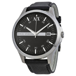 Armani Exchange Armani AX Exchange Whitman Black Dial Black Leather Mens Watch ax2101