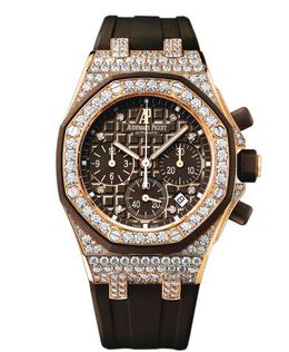 Audemars Piguet Royal Oak Diamond Chronograph 18 kt Rose Gold Ladies Watch 26092ok.zz.d080ca.01