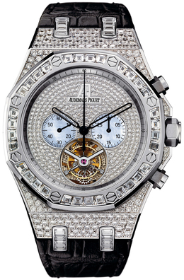 Audemars Piguet Royal Oak Diamond Tourbillon Chronograph White Gold Mens Watch 26116bc.zz.d002cr.01