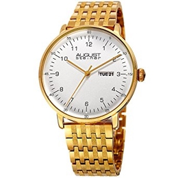 August Steiner Silver Dial Gold-tone Mens Watch AS8215YG