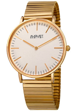 August Steiner Silver Dial Gold-tone Mens Watch as8216yg