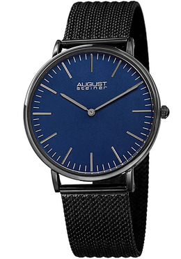 August Steiner Mens Watch Blue Dial Mesh AS8219BK