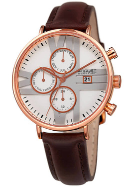 August Steiner AS8220BRRG Multifunction Silver Dial Ladies Watch
